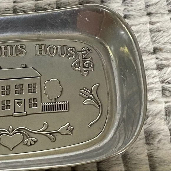 Wilton Armetale Pewter 10” Bless This House Bread Platter Serving Tray - Picture 4 of 7